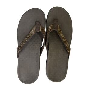 Vionic Tide Rhinestone Women’s Brown Flip Flops Size 10 Thong Sandal